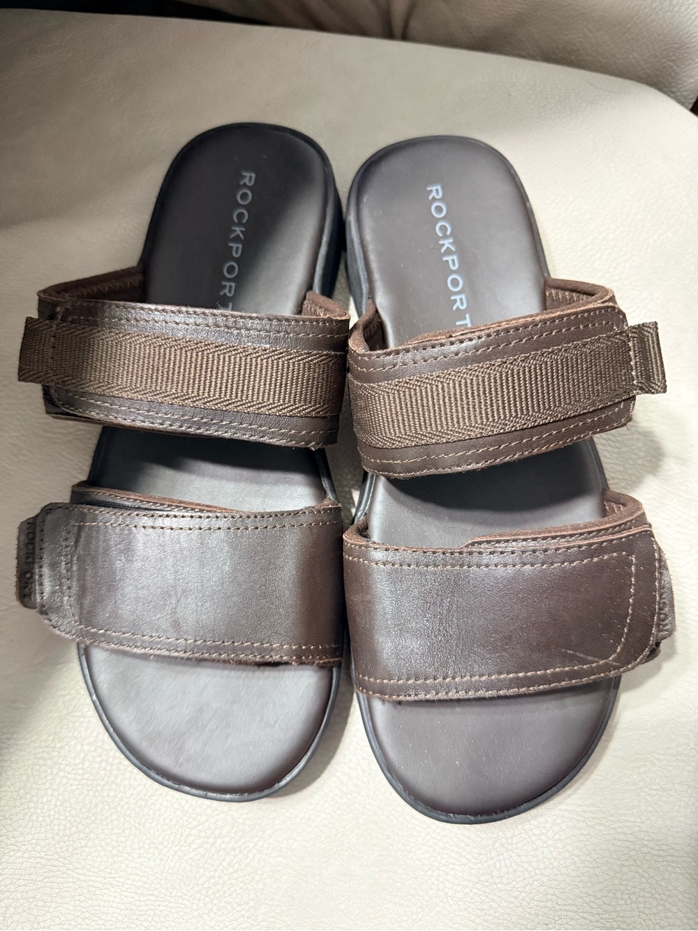 Rockport Women’s Brown Dual-Strap Comfort Sandals